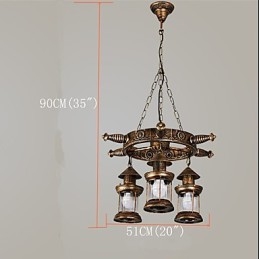Μεταλλικός πολυέλαιος Rustic Lodge Vintage Retro Country Globe για Mini Style Designers