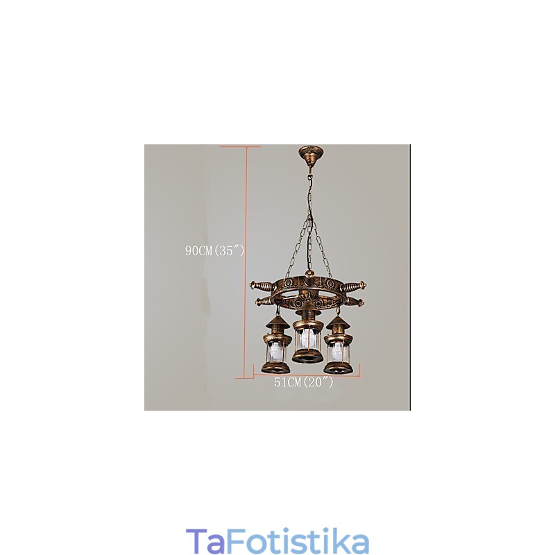 Μεταλλικός πολυέλαιος Rustic Lodge Vintage Retro Country Globe για Mini Style Designers