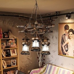 Μεταλλικός πολυέλαιος Rustic Lodge Vintage Retro Country Globe για Mini Style Designers