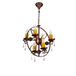 Ρουστίκ Lodge Vintage Retro Country Globe Painting για Mini Style Designers Μεταλλικός πολυέλαιος
