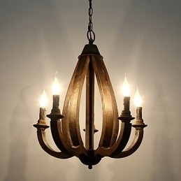 Vintage Ζωγραφική Χαρακτηριστικό Mini Style Wood Bamboo Lamp the Decorate Pendent Lamp