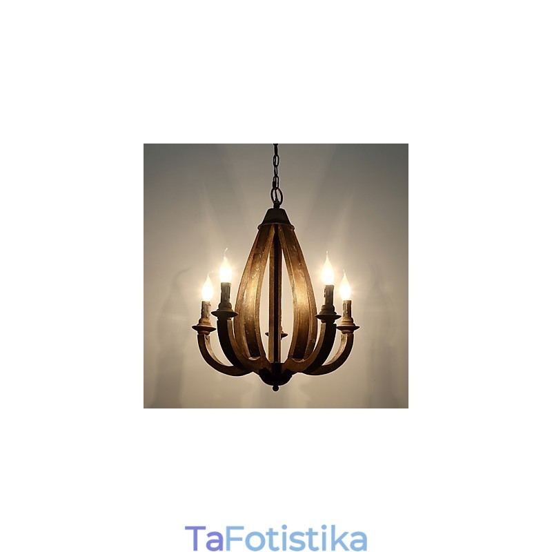 Vintage Ζωγραφική Χαρακτηριστικό Mini Style Wood Bamboo Lamp the Decorate Pendent Lamp