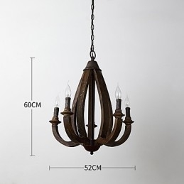 Vintage Ζωγραφική Χαρακτηριστικό Mini Style Wood Bamboo Lamp the Decorate Pendent Lamp