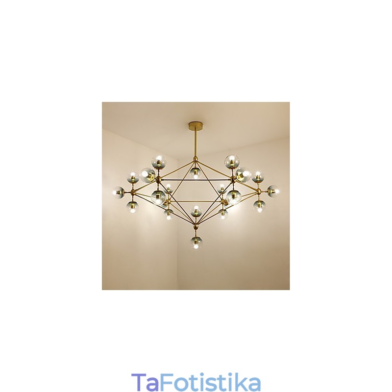 Twenty_one Light Post Modern Europe Style Modo Metal Glass Pendent Lamp the Foyer Decorate Industrial Chandelier Lamp