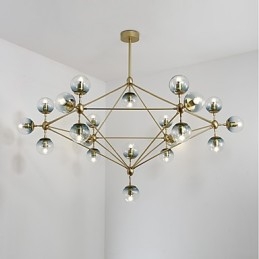 Twenty_one Light Post Modern Europe Style Modo Metal Glass Pendent Lamp the Foyer Decorate Industrial Chandelier Lamp
