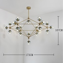 Twenty_one Light Post Modern Europe Style Modo Metal Glass Pendent Lamp the Foyer Decorate Industrial Chandelier Lamp