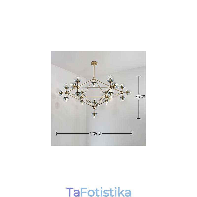 Twenty_one Light Post Modern Europe Style Modo Metal Glass Pendent Lamp the Foyer Decorate Industrial Chandelier Lamp