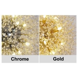Firework Globe Dandelion Chrome με κρυστάλλινο μεταλλικό πολυέλαιο