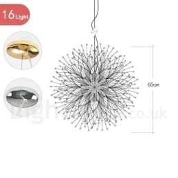 Firework Globe Dandelion Chrome με κρυστάλλινο μεταλλικό πολυέλαιο