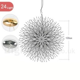 Firework Globe Dandelion Chrome με κρυστάλλινο μεταλλικό πολυέλαιο