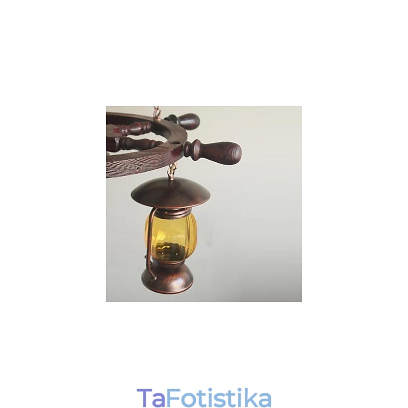 Ρετρό Ζωγραφική Ξύλο Μπαμπού Πολυέλαιος