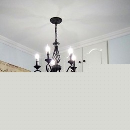 Παραδοσιακός Κρυστάλλινος Πολυέλαιος Εσωτερικός Φωτισμός 5 Φωτεινά Κεριά Απλός Πολυέλαιος