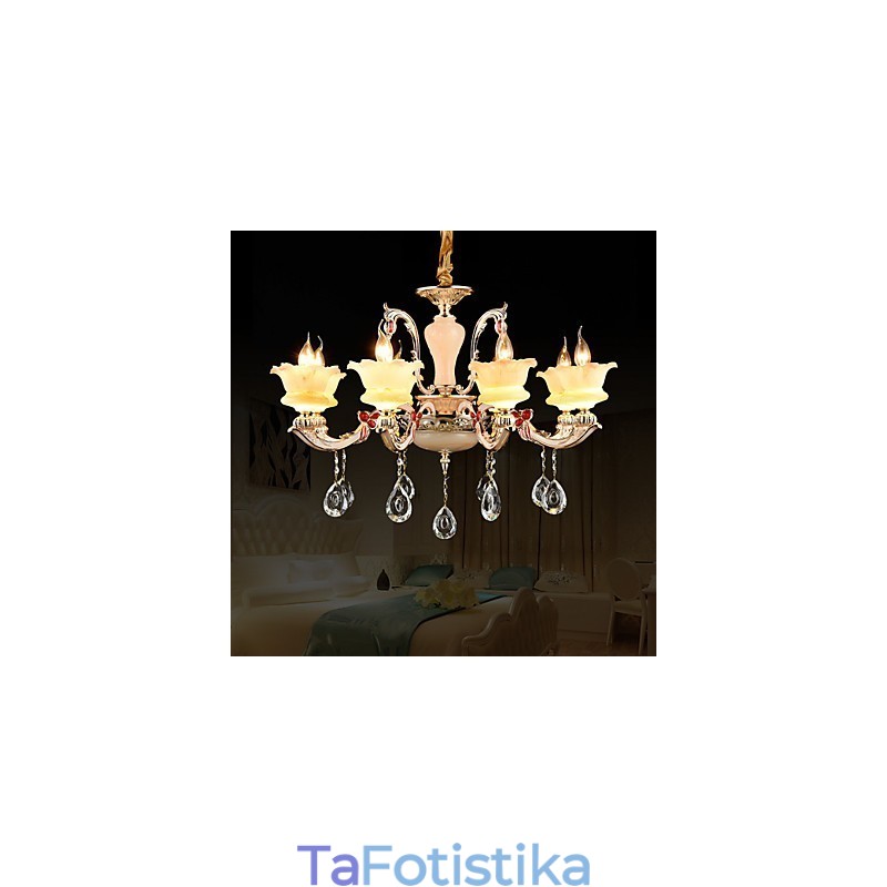 Μοντέρνο παραδοσιακό κλασικό χαρακτηριστικό κράμα ψευδαργύρου για κρεμαστό μεταλλικό φως κρυστάλλου μίνι