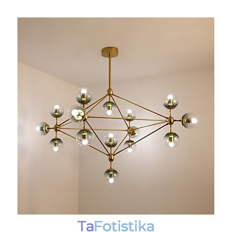 Φωτιστικό κρεμαστό με μεταλλικό γυαλί Modo Light Post Modern Europe, βιομηχανικό φωτιστικό πολυελαίου με διακόσμηση φουαγιέ Φωτιστικό κρεμαστό με μεταλλικό γυαλί Modo Light Post Modern Europe, βιομηχανικό φωτιστικό πολυελαίου με διακόσμηση φουαγιέ