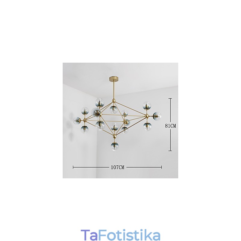 Φωτιστικό κρεμαστό με μεταλλικό γυαλί Modo Light Post Modern Europe, βιομηχανικό φωτιστικό πολυελαίου με διακόσμηση φουαγιέ