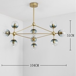 Κρεμαστό φωτιστικό Ten Light Post Modern Europe Style Modo Metal Glass The Foyer Decorate Industrial Chandelier Lamp