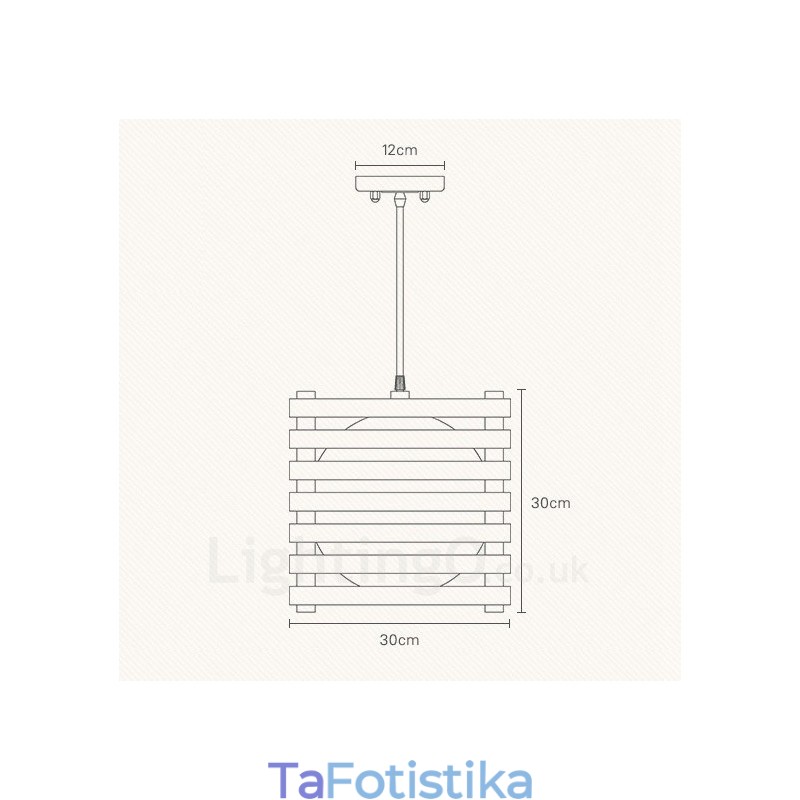 1 Ανοιχτό Ξύλο Μοντέρνο Κρεμαστό Φωτιστικό Σκανδιναβικού στυλ με γυάλινη απόχρωση