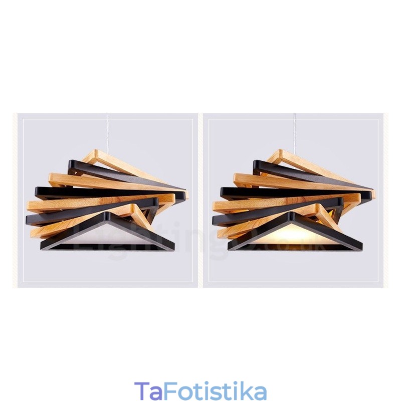 1 Ανοιχτό Ξύλο Μοντέρνο Σύγχρονο Κρεμαστό Φωτιστικό με Ξύλινη Απόχρωση