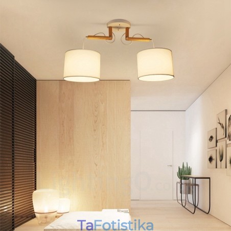 2 Ανοιχτό Ξύλο Μοντέρνο Σύγχρονο Κρεμαστό Φωτιστικό με Υφασμάτινη Απόχρωση 2 Ανοιχτό Ξύλο Μοντέρνο Σύγχρονο Κρεμαστό Φωτιστικό με Υφασμάτινη Απόχρωση