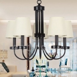 Πολυέλαιος 5 Light Retro Contemporary Μαύρο Κερί