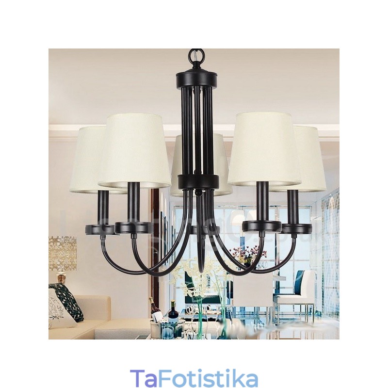Πολυέλαιος 5 Light Retro Contemporary Μαύρο Κερί