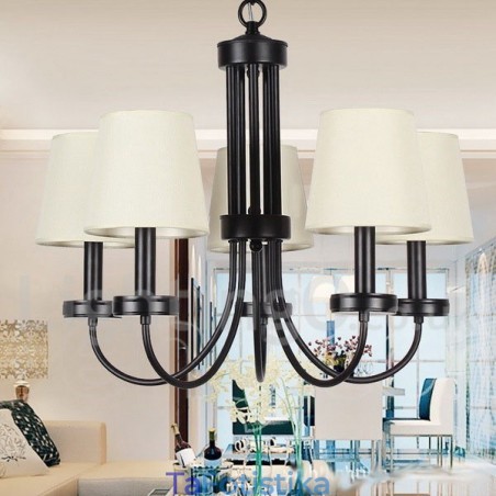 Πολυέλαιος 5 Light Retro Contemporary Μαύρο Κερί