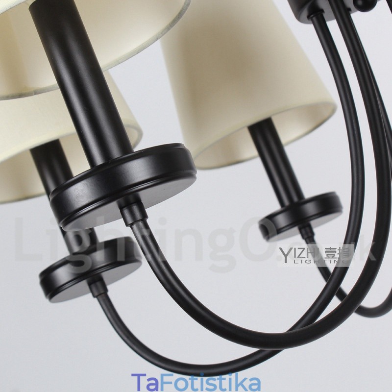 Πολυέλαιος 5 Light Retro Contemporary Μαύρο Κερί