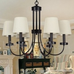 Πολυέλαιος 6 Light Retro Contemporary Μαύρο Κερί