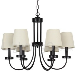 Πολυέλαιος 6 Light Retro Contemporary Μαύρο Κερί