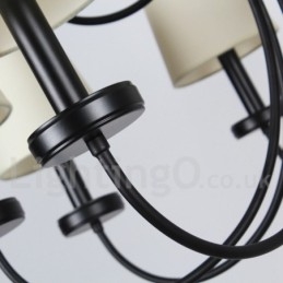 Πολυέλαιος 6 Light Retro Contemporary Μαύρο Κερί