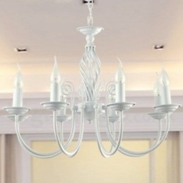 Πολυέλαιος 8 Light Contemporary Retro White Style Candle