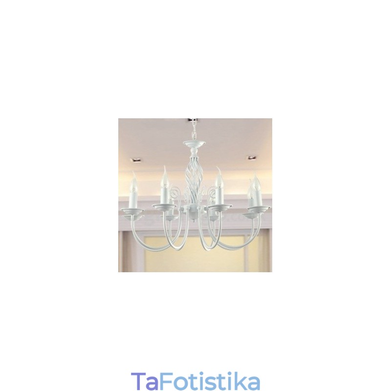 Πολυέλαιος 8 Light Contemporary Retro White Style Candle