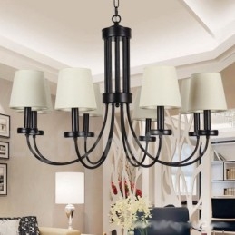 Πολυέλαιος 8 Light Retro Contemporary Μαύρο Κερί