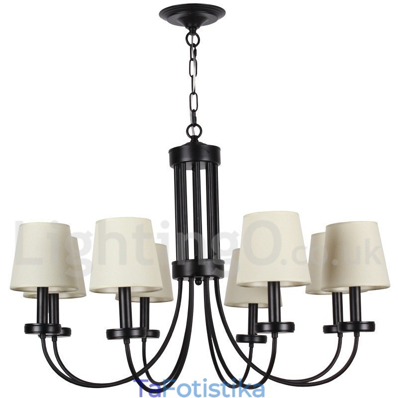 Πολυέλαιος 8 Light Retro Contemporary Μαύρο Κερί