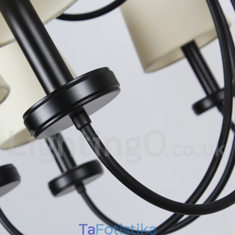 Πολυέλαιος 8 Light Retro Contemporary Μαύρο Κερί
