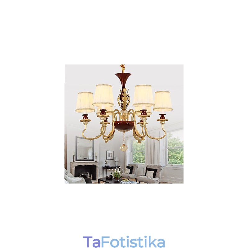 Crystal Chandelier 6 Lights Fashion Painting Metal