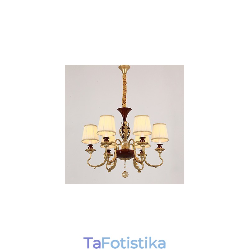 Crystal Chandelier 6 Lights Fashion Painting Metal