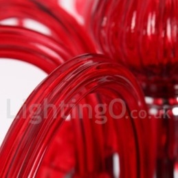Πολυέλαιος 6 Ανοιχτό κόκκινο K9 Crystal Candle Style Chandelier