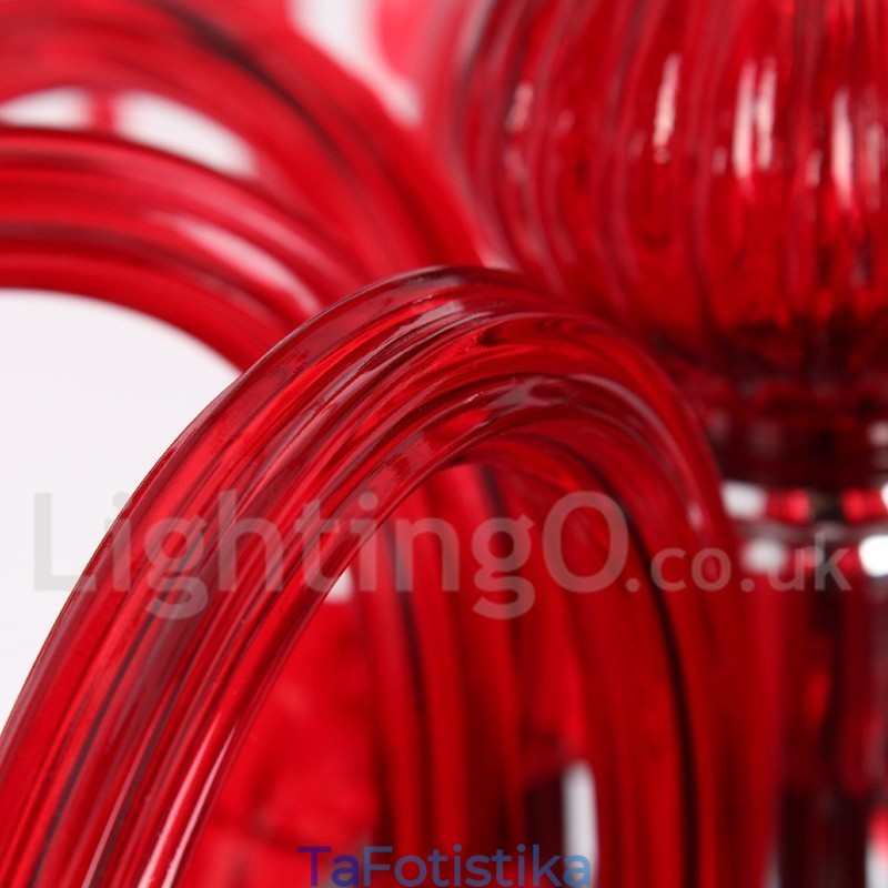 Πολυέλαιος 3 Ανοιχτό κόκκινο K9 Crystal Candle Style Chandelier