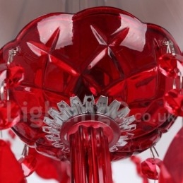 Πολυέλαιος 3 Ανοιχτό κόκκινο K9 Crystal Candle Style Chandelier