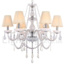 Πολυέλαιος 6 Ανοιχτός Λευκός Κ9 Crystal Candle Style Chandelier