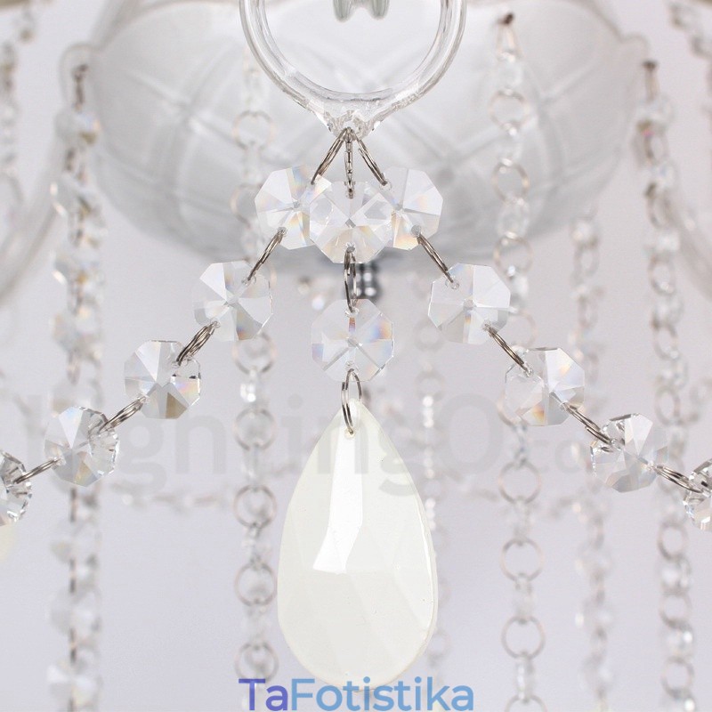 Πολυέλαιος 6 Ανοιχτός Λευκός Κ9 Crystal Candle Style Chandelier