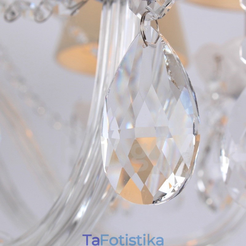 Πολυέλαιος 6 Ανοιχτός Λευκός Κ9 Crystal Candle Style Chandelier