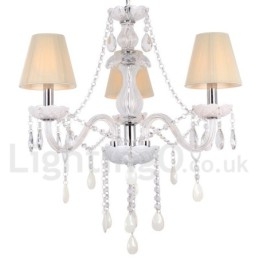 Πολυέλαιος 3 Ανοιχτός Λευκός Κ9 Crystal Candle Style Chandelier