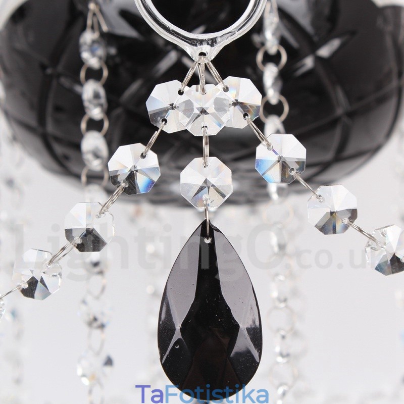 Πολυέλαιος σε στυλ 8 Light Contemporary Black Brushed K9 Crystal Candle Style