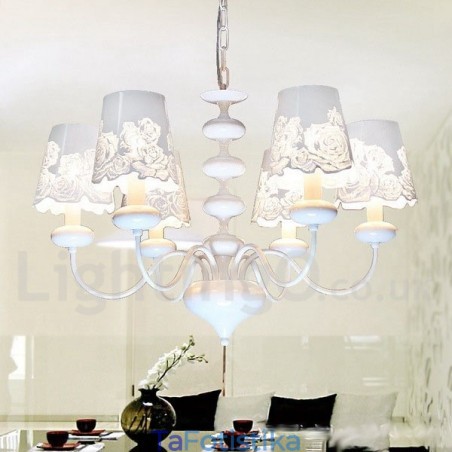 Πολυέλαιος 6 Light Modern Contemporary Κοίλο Λευκό Κερί Πολυέλαιος 6 Light Modern Contemporary Κοίλο Λευκό Κερί