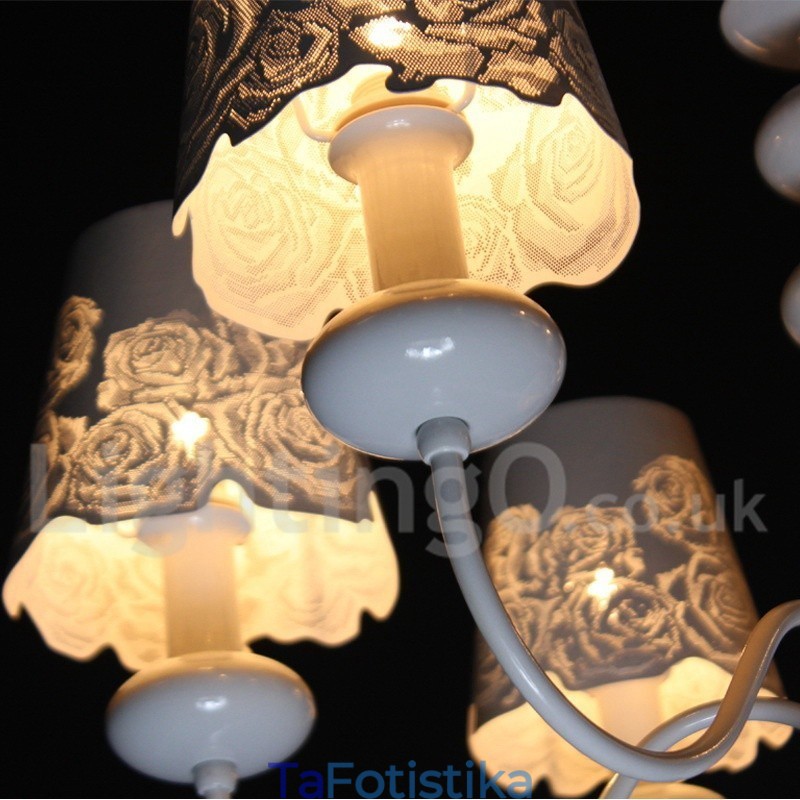 Πολυέλαιος 6 Light Modern Contemporary Κοίλο Λευκό Κερί
