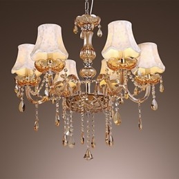 Πολυέλαιος European Style Luxury 6 Light με κρύσταλλο K9