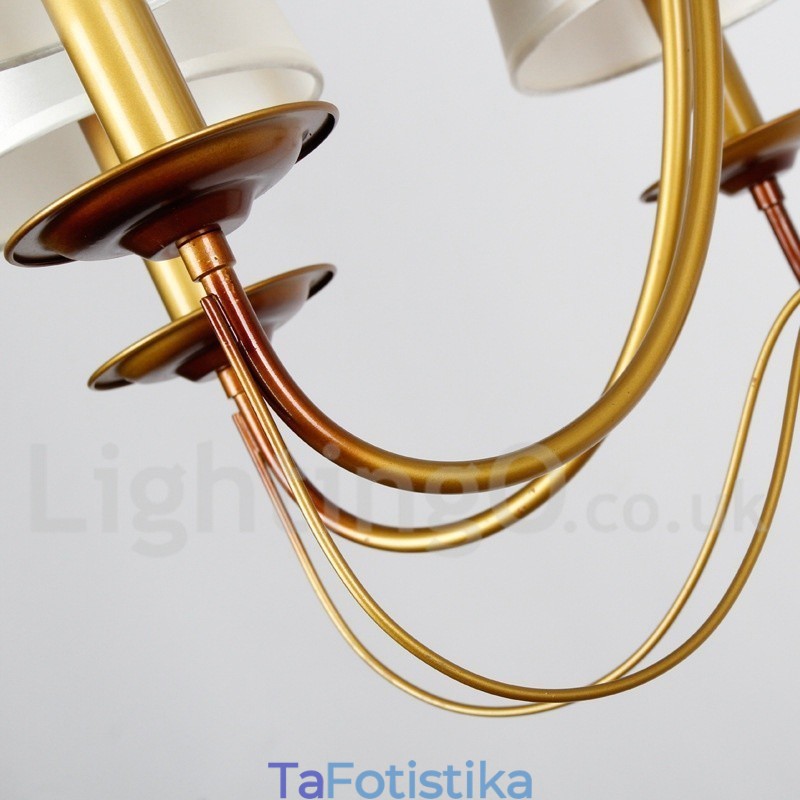 Πολυέλαιος 6 ανοιχτού ρουστίκ μεσογειακού στυλ, μοντέρνος μοντέρνος πολυέλαιος σε στιλ κεριών