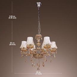 Πολυέλαιος European Style Luxury 6 Light με κρύσταλλο K9